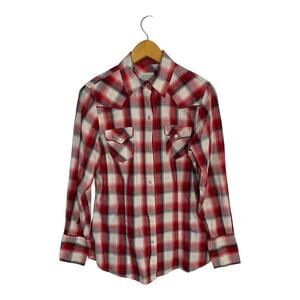 Roper Women's Pearl Snap Western Cowgirl Shirt Red/ Black Plaid Pockets Small